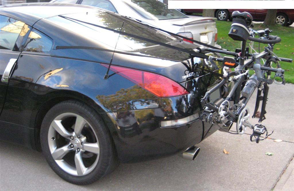 Bicycle Rack for the Z Works great!! Pics Nissan