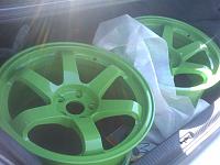 car detailed, went overboard with tire dress up.. stained finish on wheels?-green-wheels-2.jpg